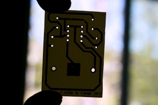 holes drilled, PCB complete