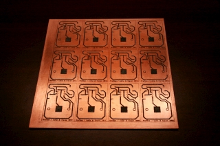 toner transfered on copper board