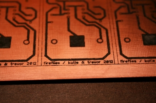 close-up of transfered toner