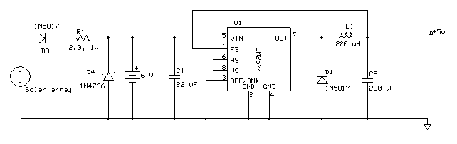 complete solar charger schematic